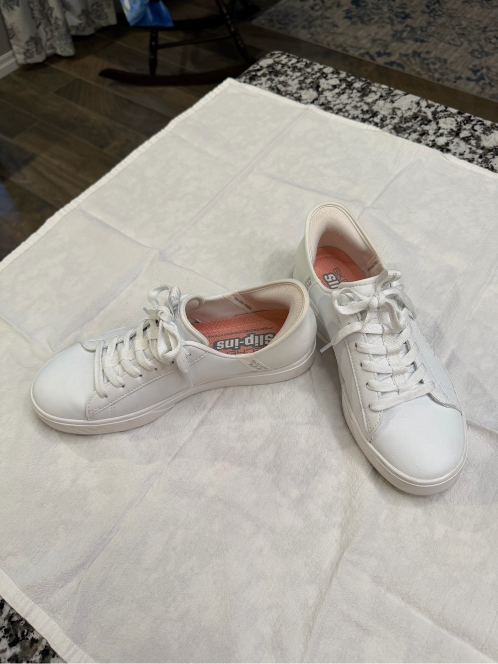 Skechers White Low-Top Lace-Up Sneakers - Picture 3 of 3